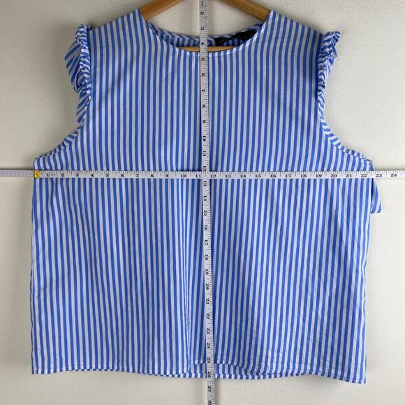 Tuckernuck Pomander Place Striped Mollie Top Blue White XL - Picture 13 of 13